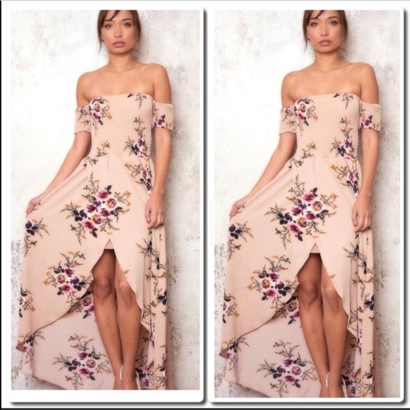 Haute Rogue Off Shoulder Boho Floral Dress - Picture 5 of 8